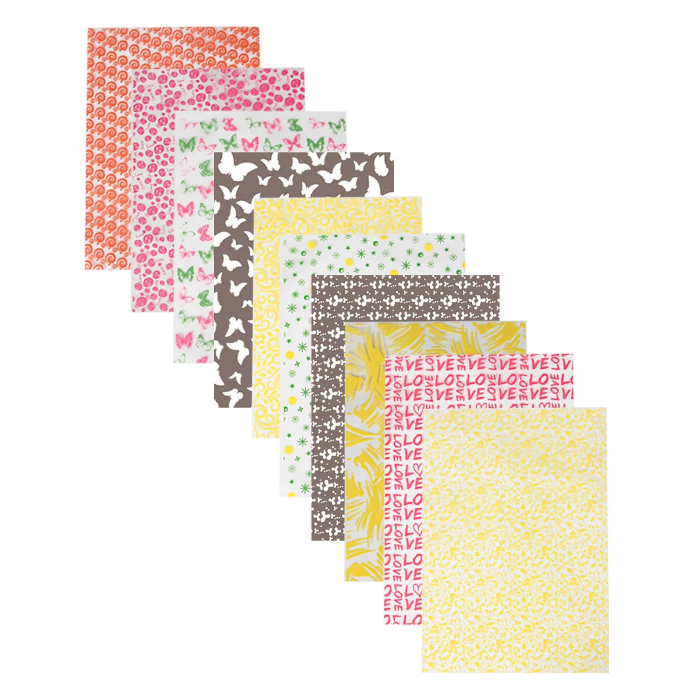 FooDecor Chocolate Transfer Sheets 50 Pcs 10 Assorted Designs 