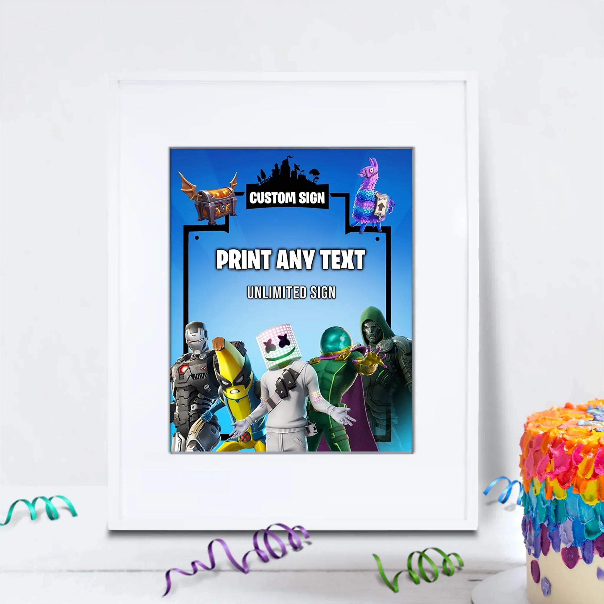 Fortnite Custom Sign Personalized Fortnite Party Sign PartyDaz