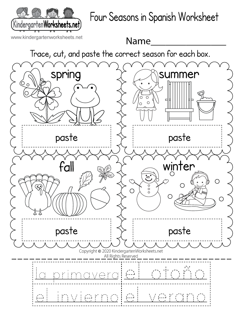 Four Seasons In Spanish Worksheet Free Printable Digital amp PDF