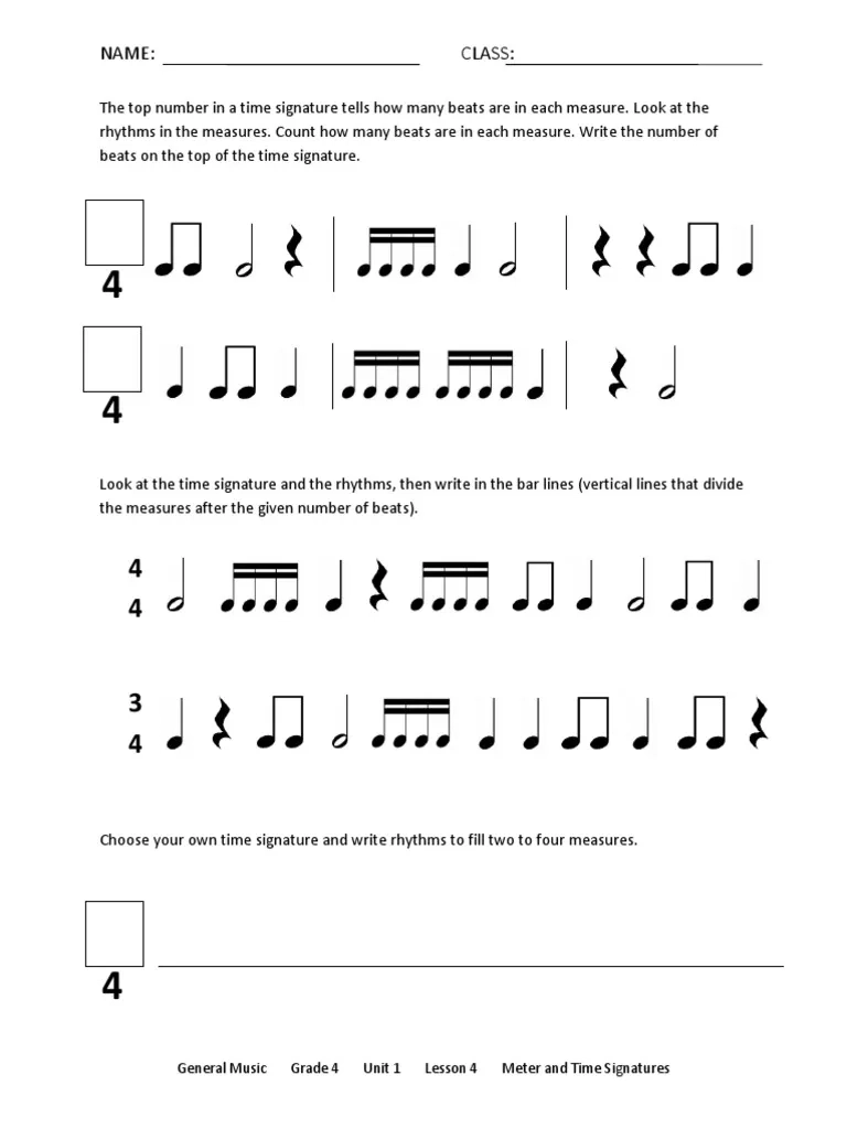 Printable Meter In Music Quiz Printable Meter In Music Quiz