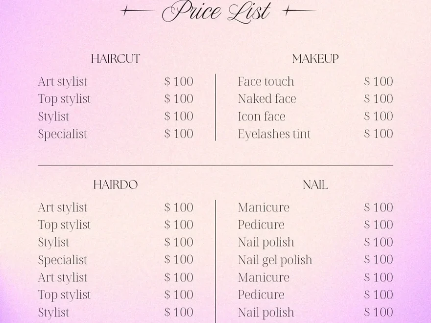 Free And Customizable Price List Templates