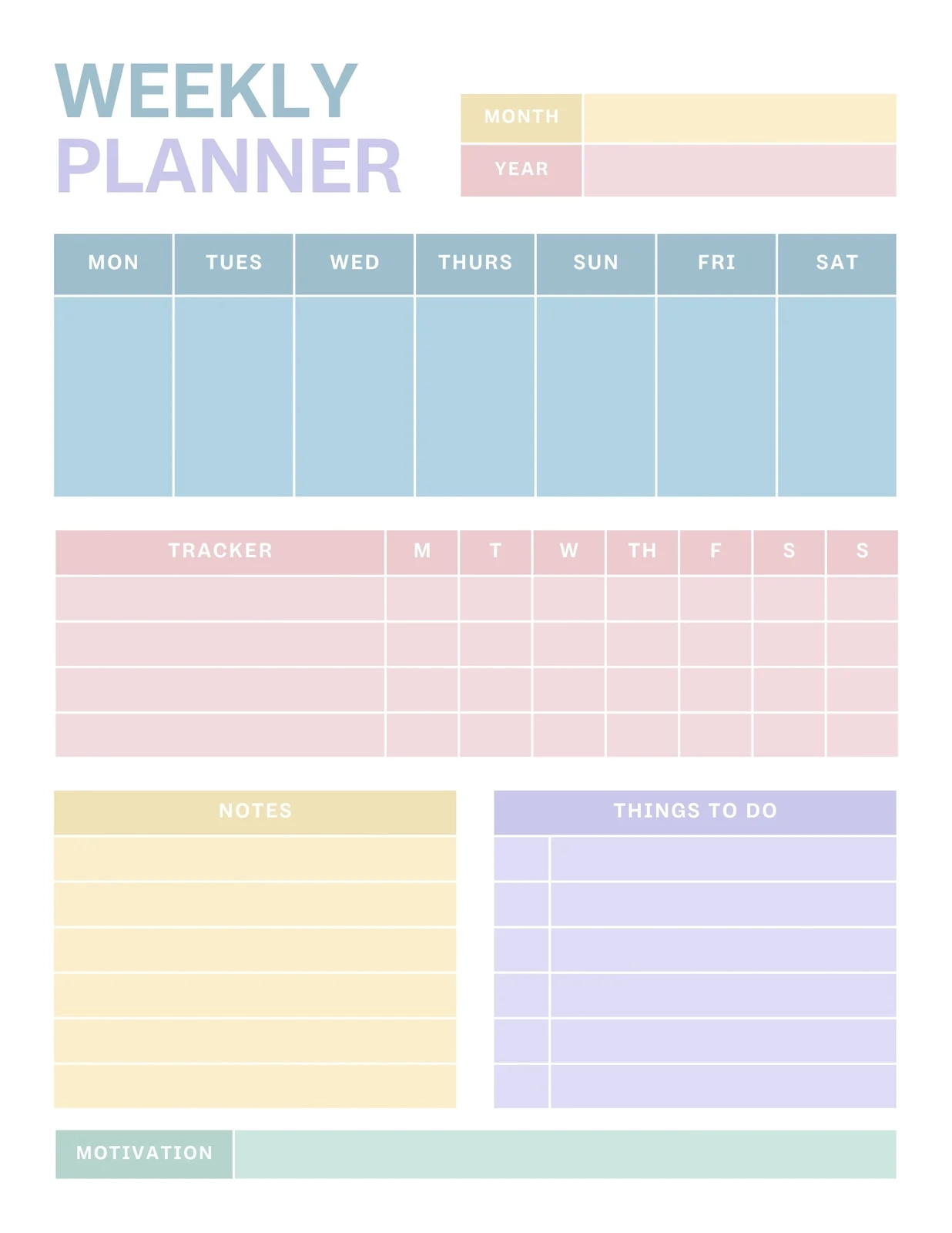 Free And Customizable Weekly Planner Templates Canva