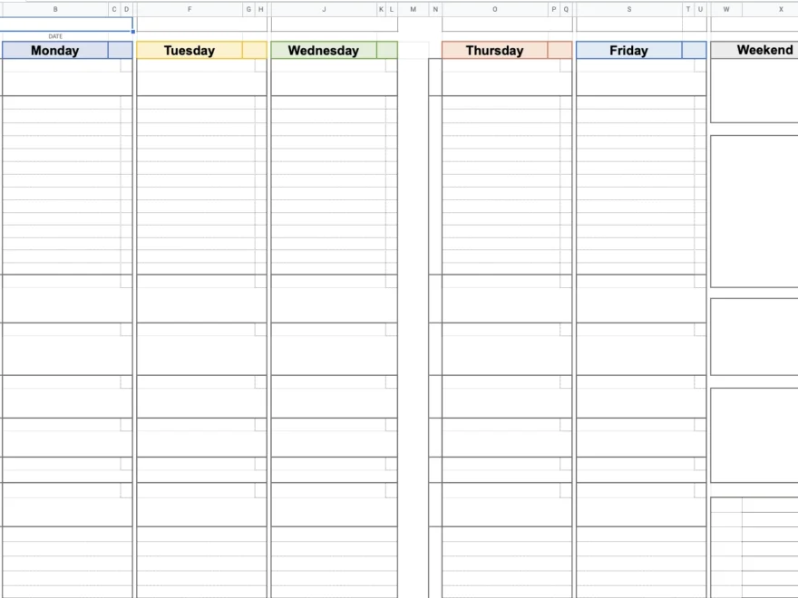 Free Homeschool Lesson Plan Template In Google Sheets Printable