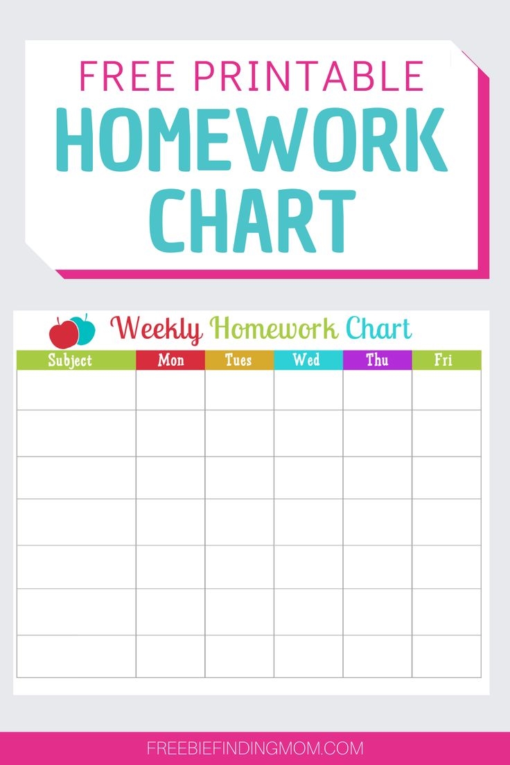 Printable Charts For Homework Printable Charts For Homework