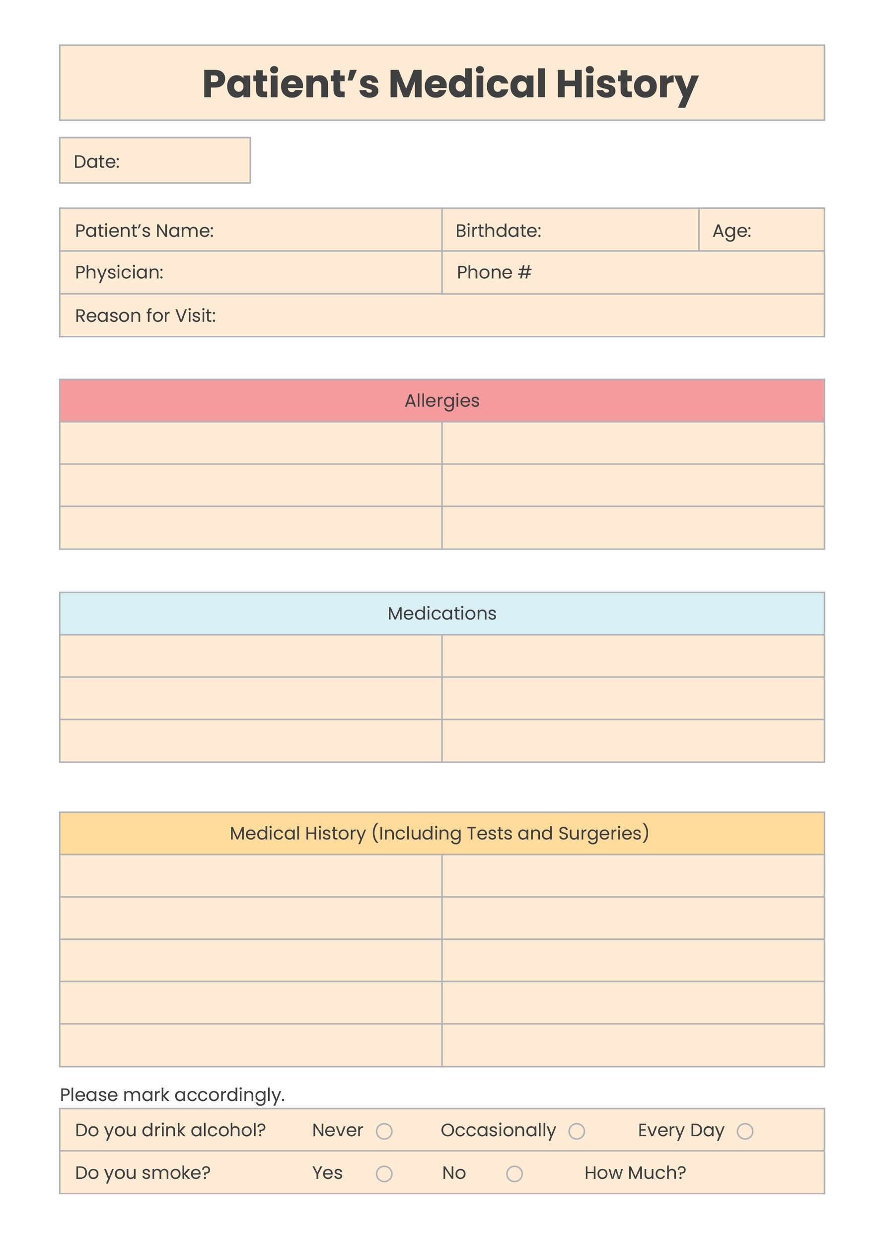 Free Patient Chart Templates Editable And Printable Free Patient Chart Templates Editable And Printable