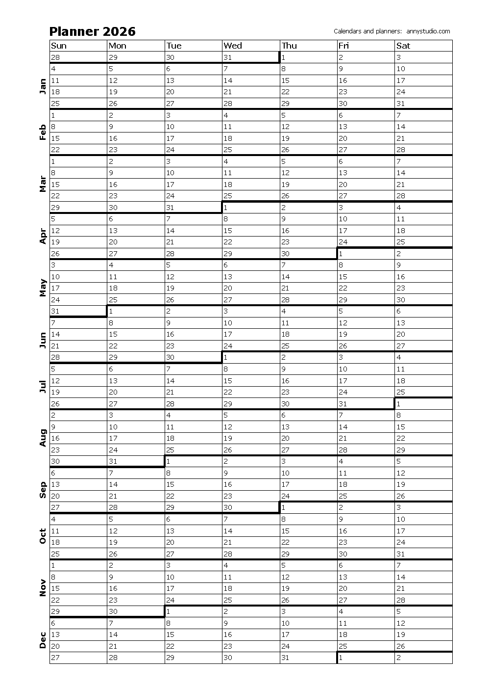 Free Printable Calendars And Planners 2026 And 2027