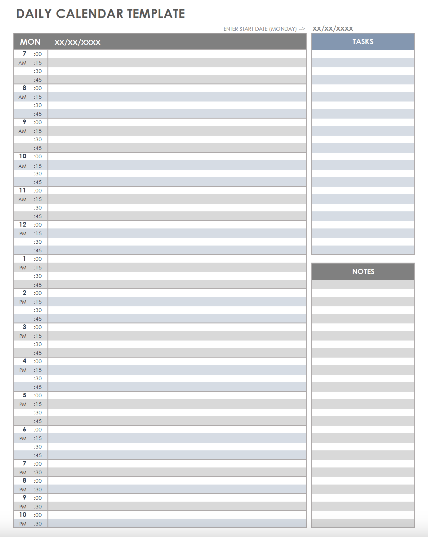 Printable Daily Schedule Planner No Download