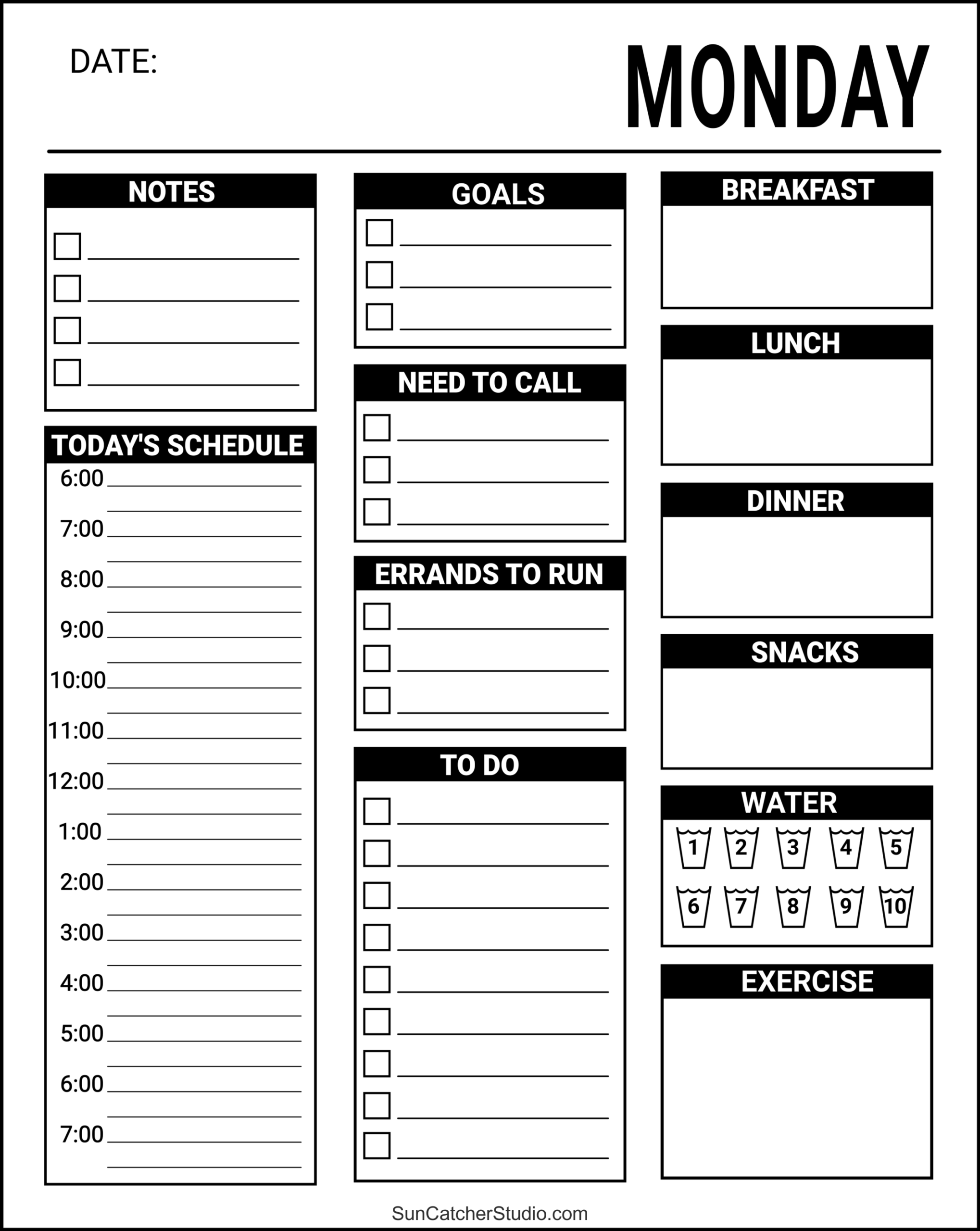 Work Daily Planner Printable