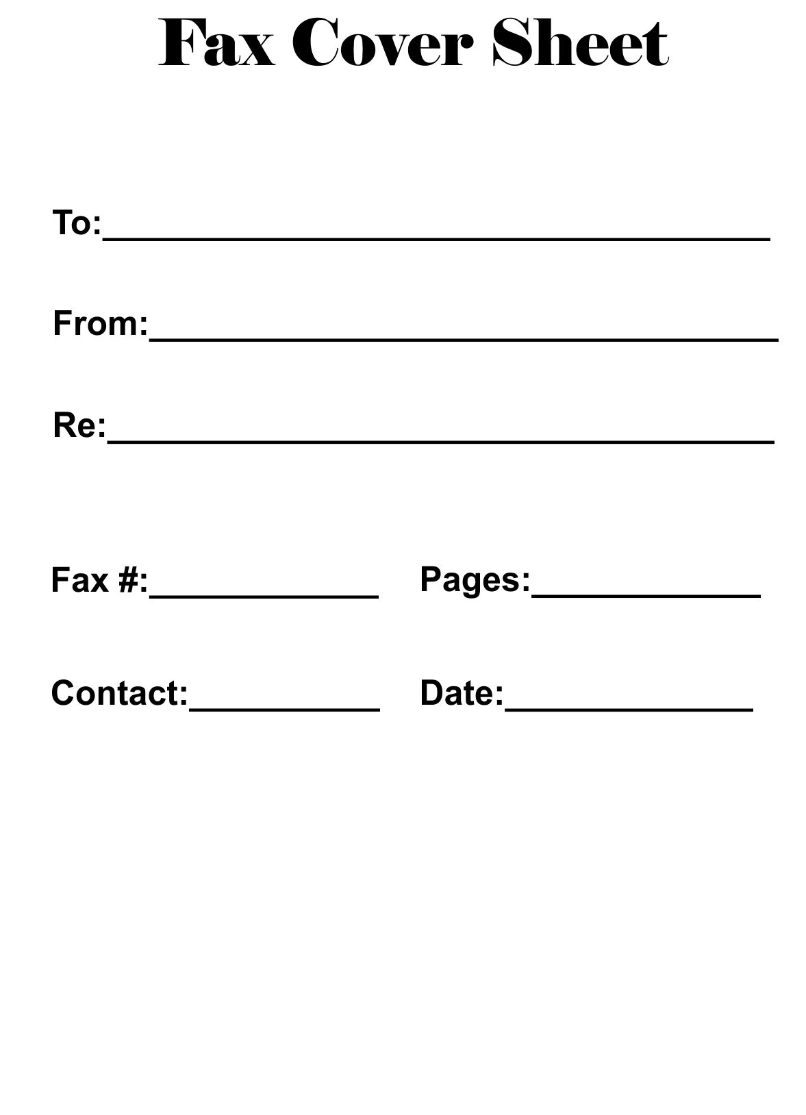 Printable Fax Cover Sheet Template Printable Fax Cover Sheet Template