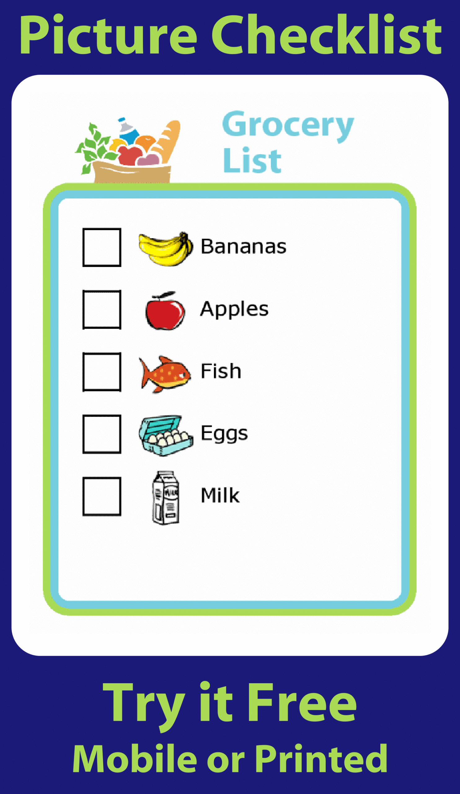 Free Printable Picture Grocery List For Kids