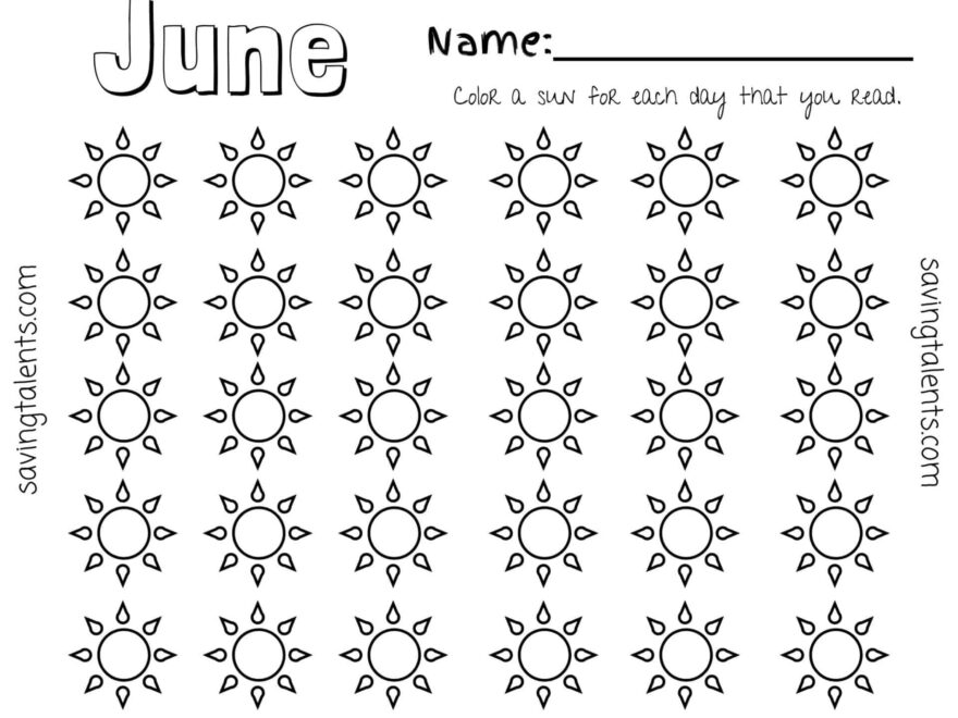 Free Printable Reading Charts For Kids Month By Month Saving