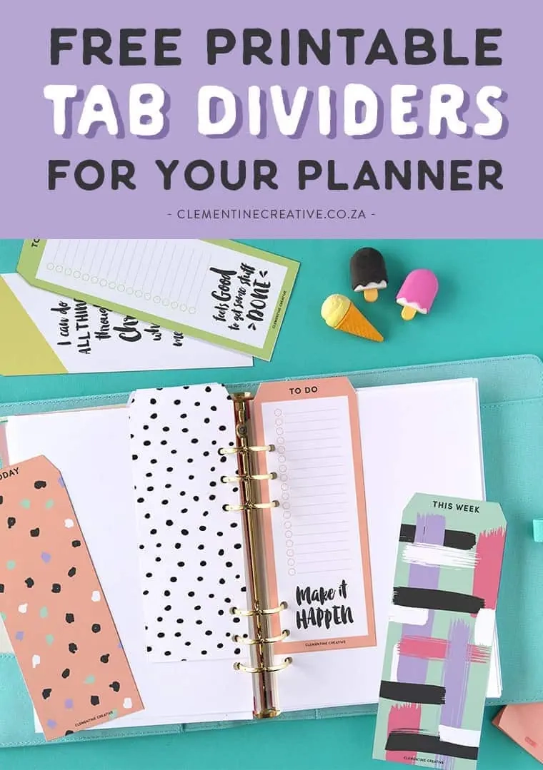Printable A-5 Top Planner Tabs Printable A-5 Top Planner Tabs