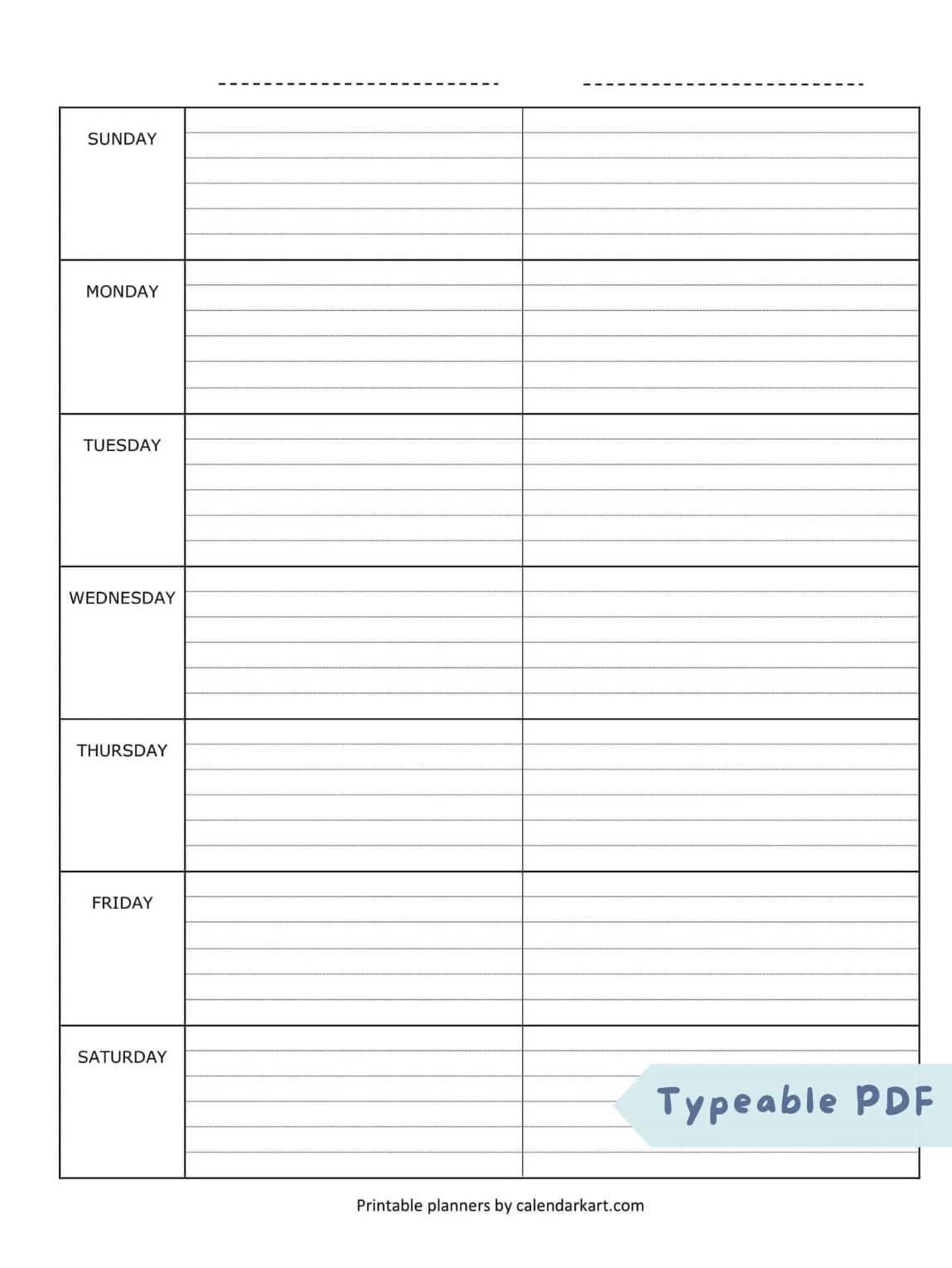 Free Printable Weekly Planner Templates CalendarKart Free Printable Weekly Planner Templates CalendarKart