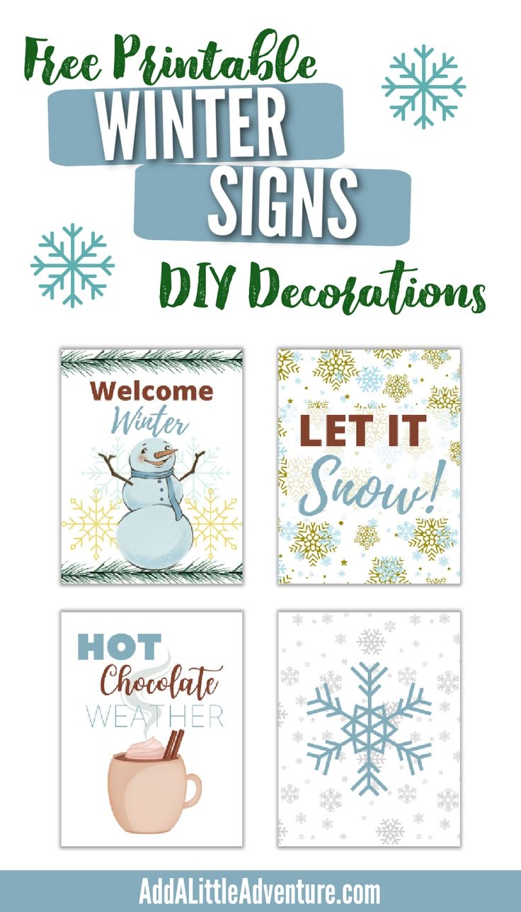 Free Printable Winter Signs DIY Decorations