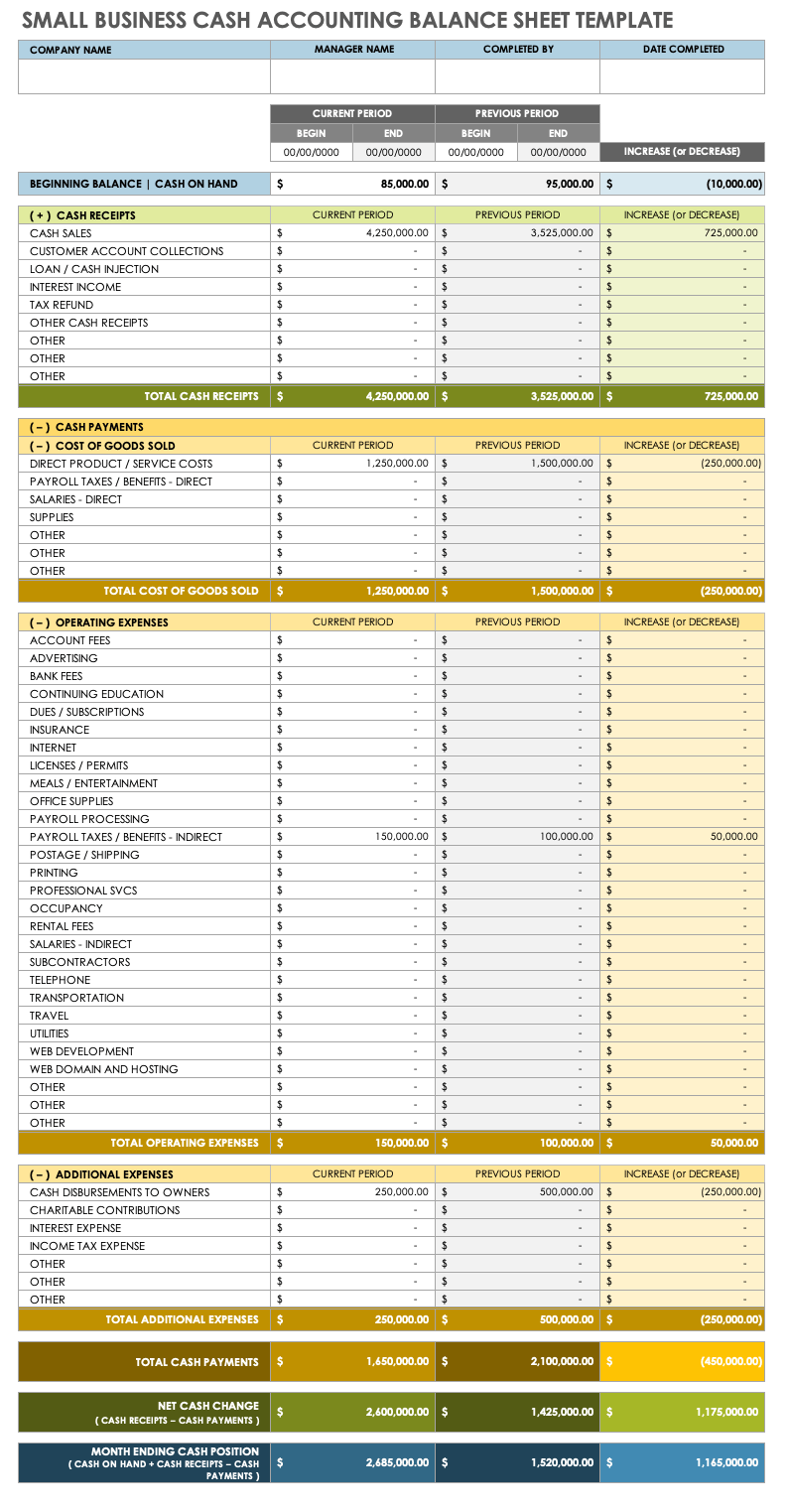 Printable Balance Sheet Form Printable Balance Sheet Form