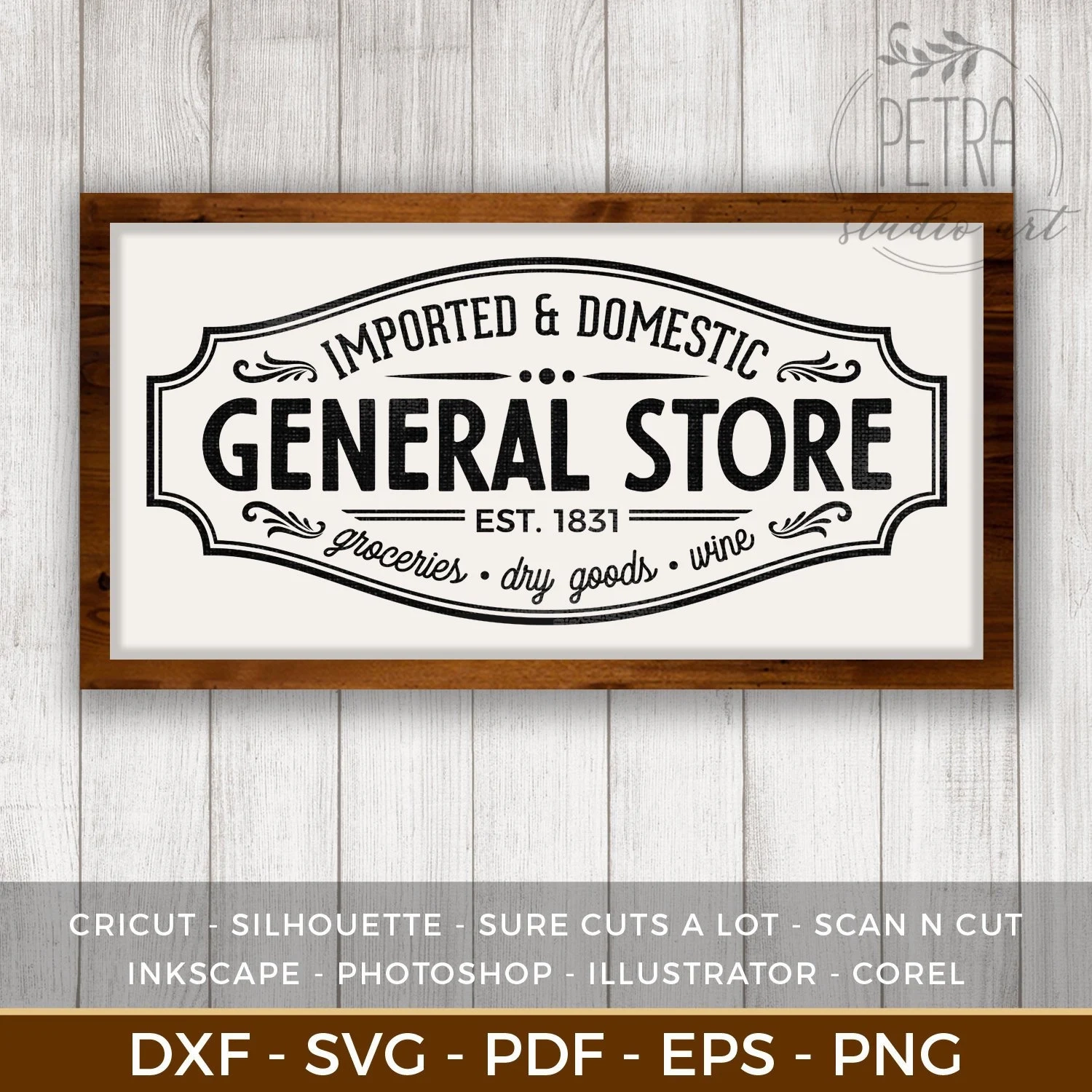 General Store Sign SVG Schnittdatei F r Vintage Rustikale 