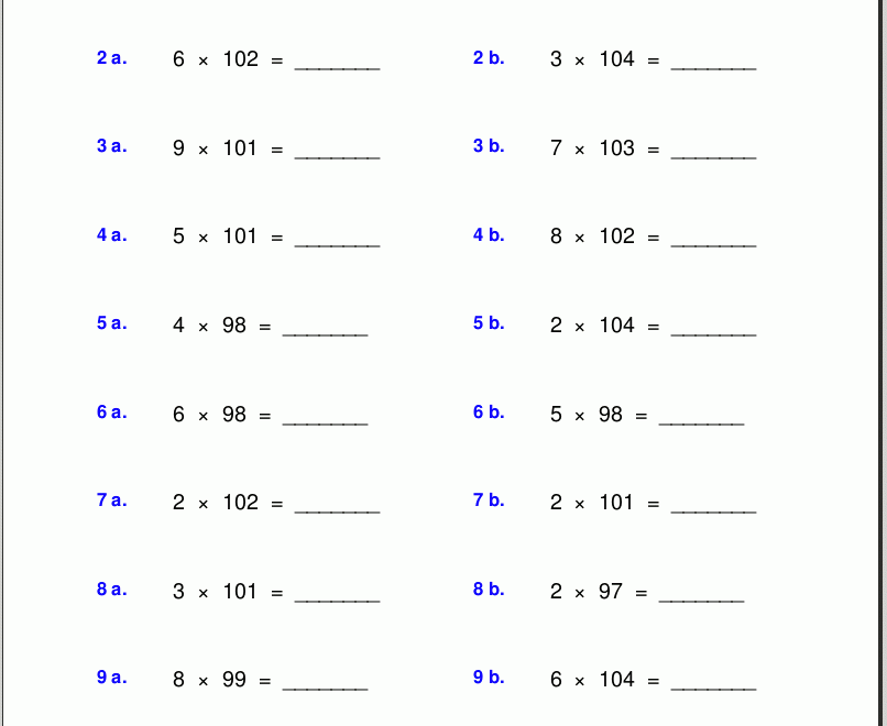 Grade 5 Multiplication Worksheets