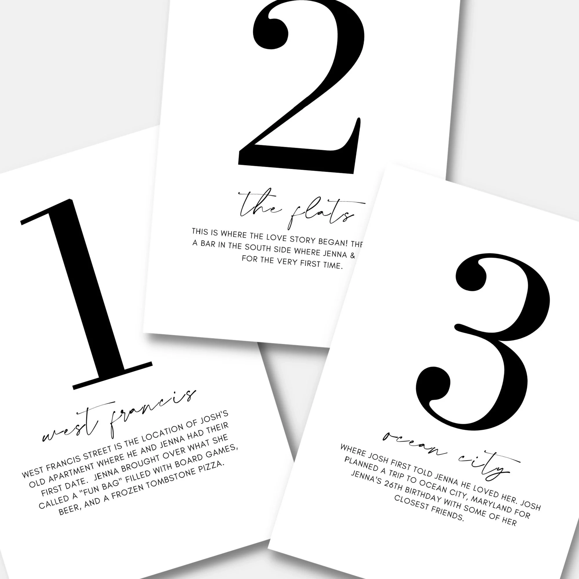 Hochzeit Tischnummern Mit Besonderen Orten 5x7 Oder 4x6 Canva 