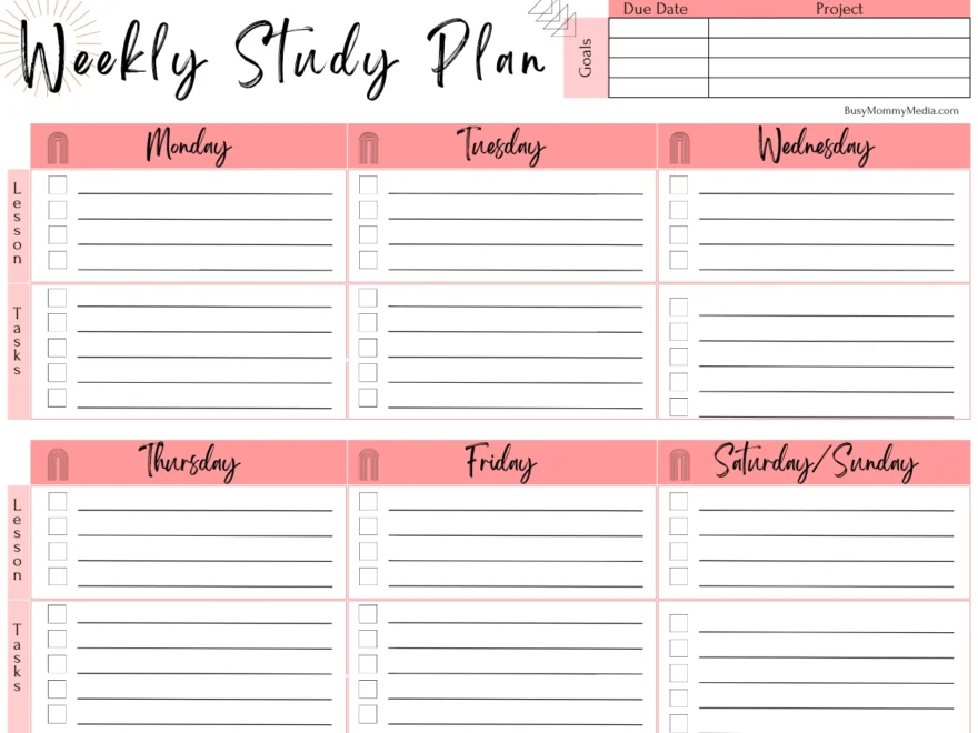 How To Create A Study Plan Free Printable Study Planner