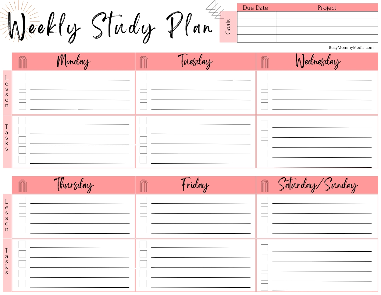 How To Create A Study Plan Free Printable Study Planner