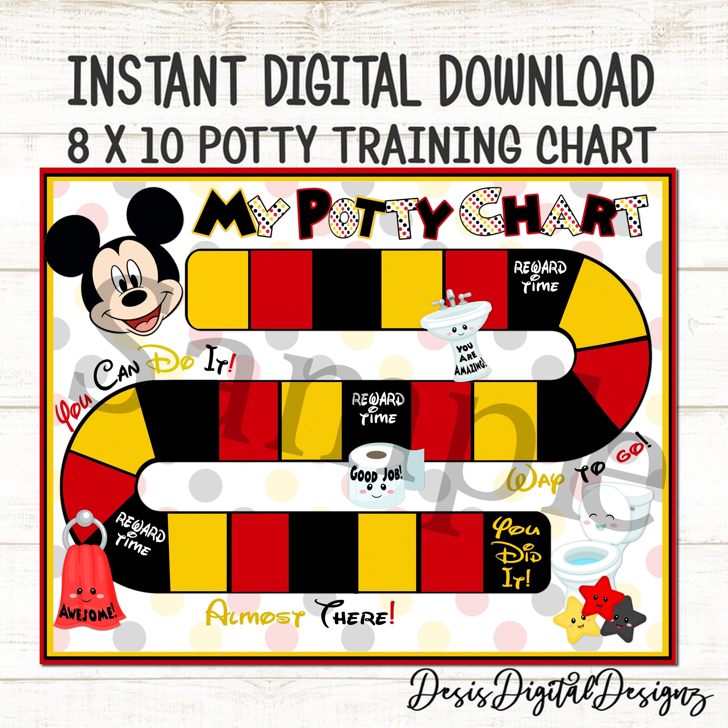 Mickey Mouse Potty Chart Mickey Mouse Potty Training Chart Reward 