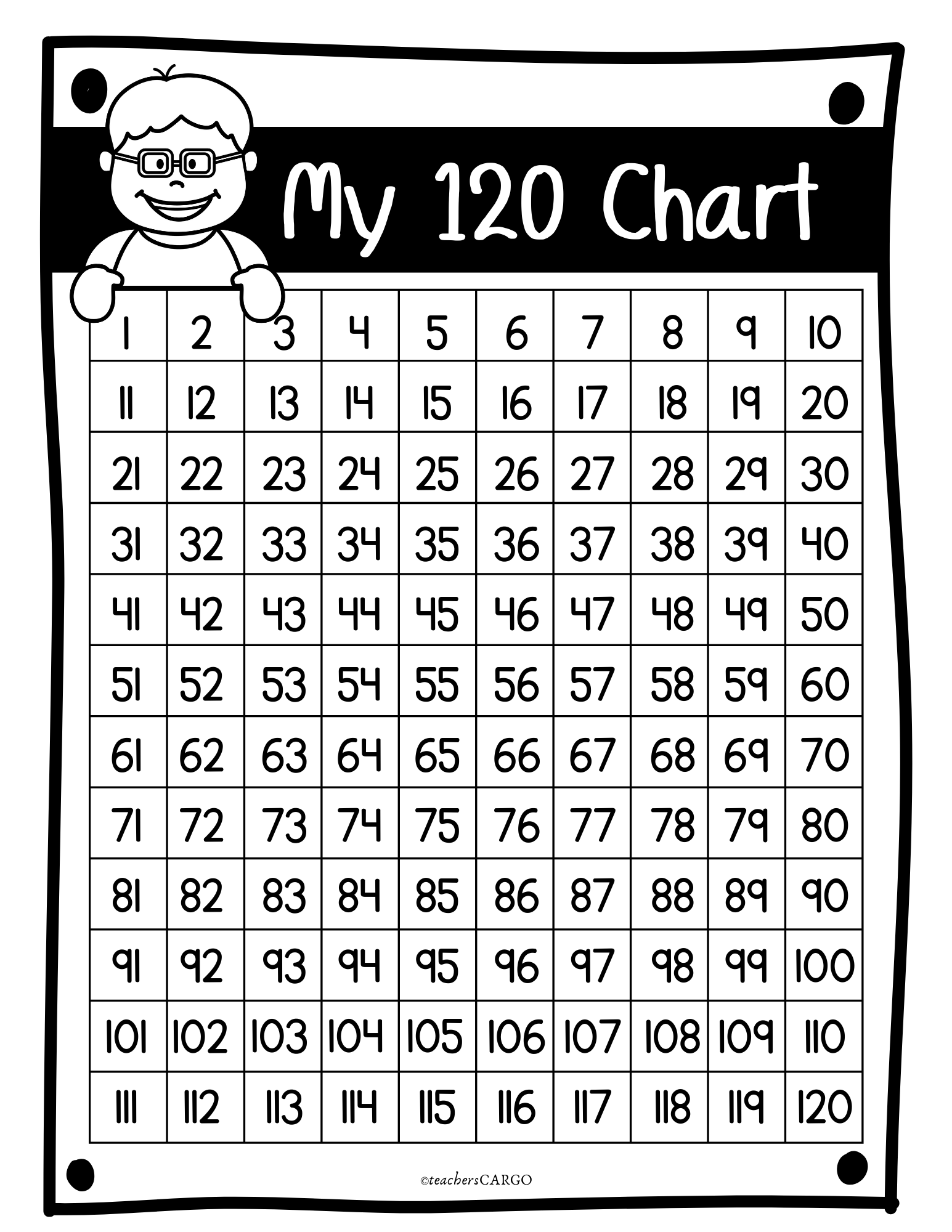 Printable Blank 120 Number Chart
