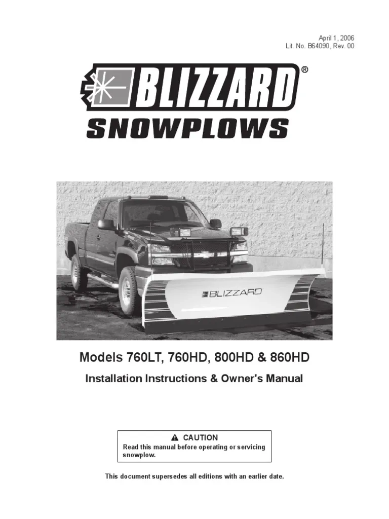 Models 760LT 760HD 800HD amp 860HD Installation Instructions 