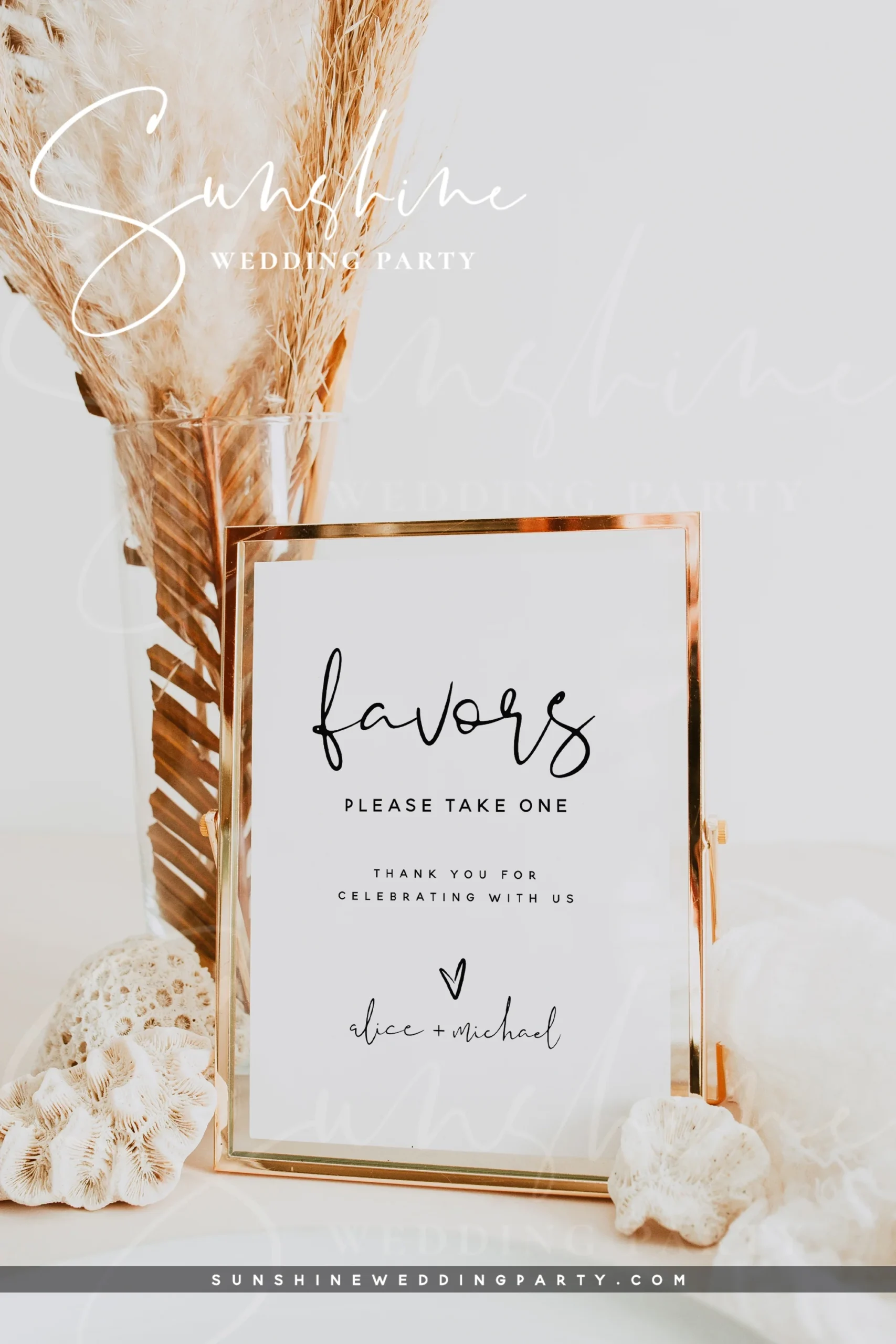 Modern Favors Sign Printable DIY Wedding Signs Editable Template
