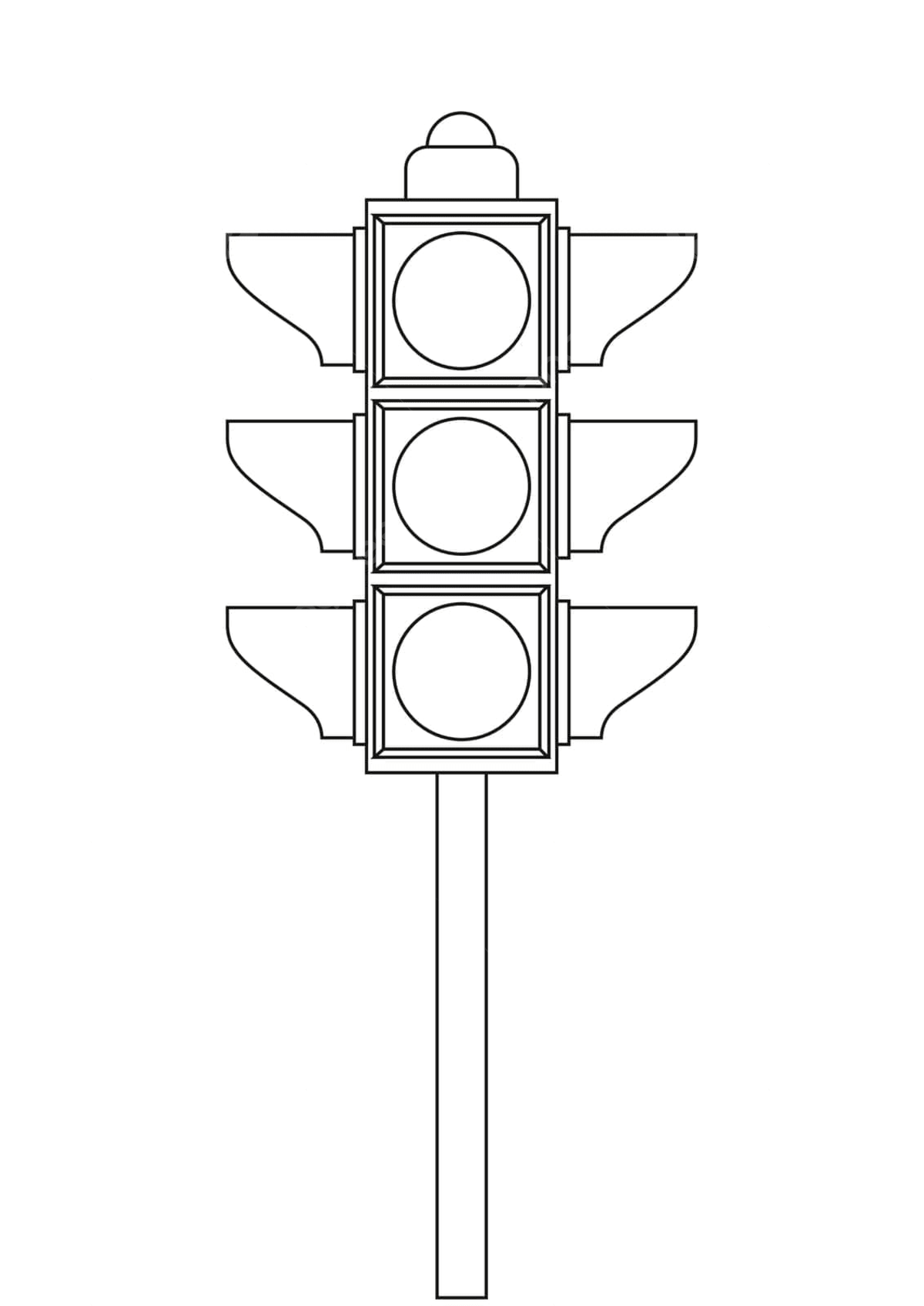 monochrome traffic signal graphic printable traffic light coloring