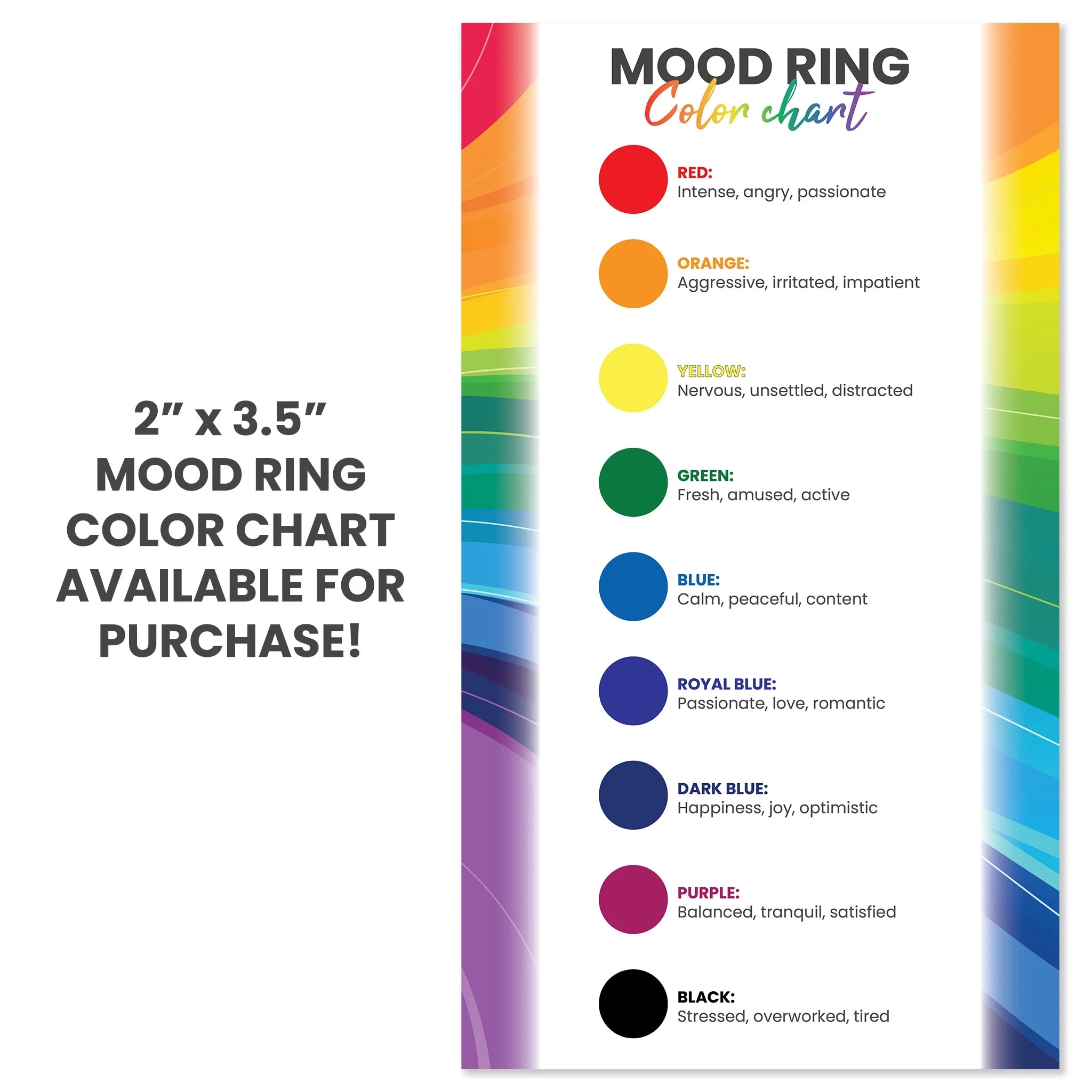 Mood Ring Color Chart CFR7043 Mood Ring Color Chart CFR7043
