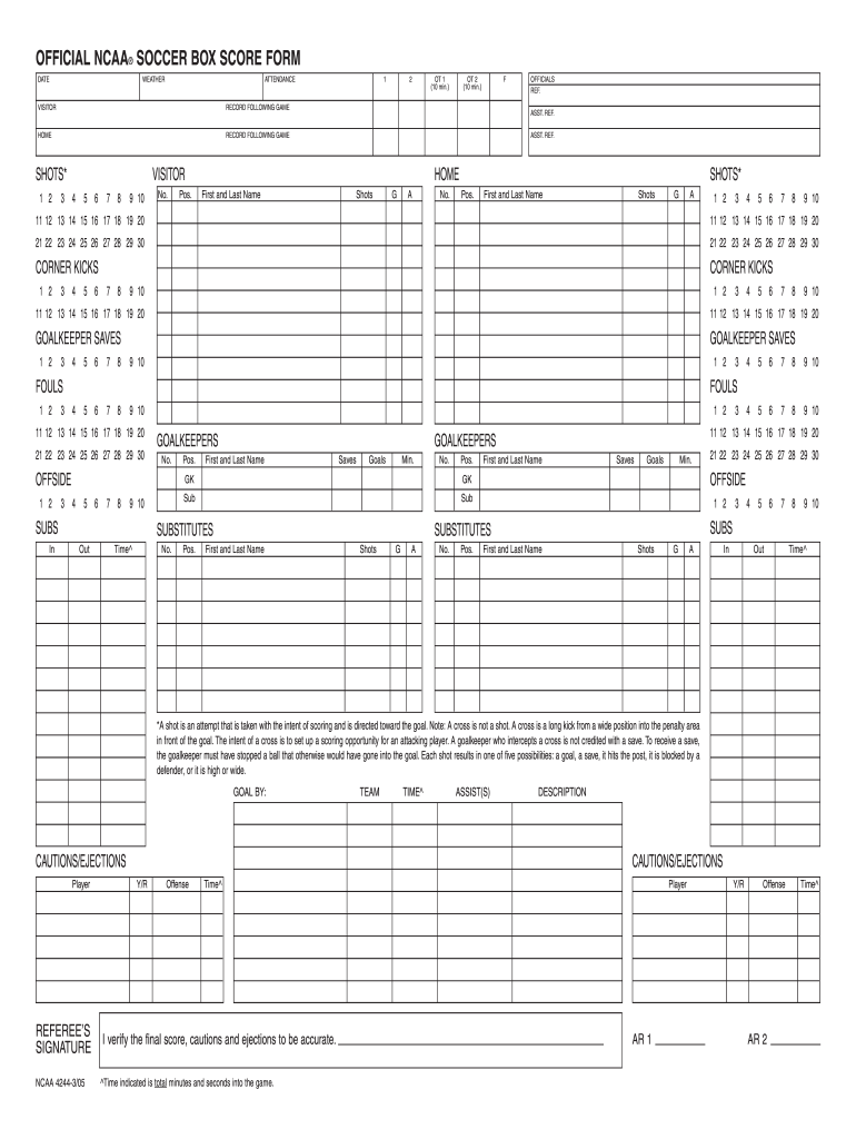 NCAA 4244 Form Fill Online Printable Fillable Blank PdfFiller NCAA 4244 Form Fill Online Printable Fillable Blank PdfFiller