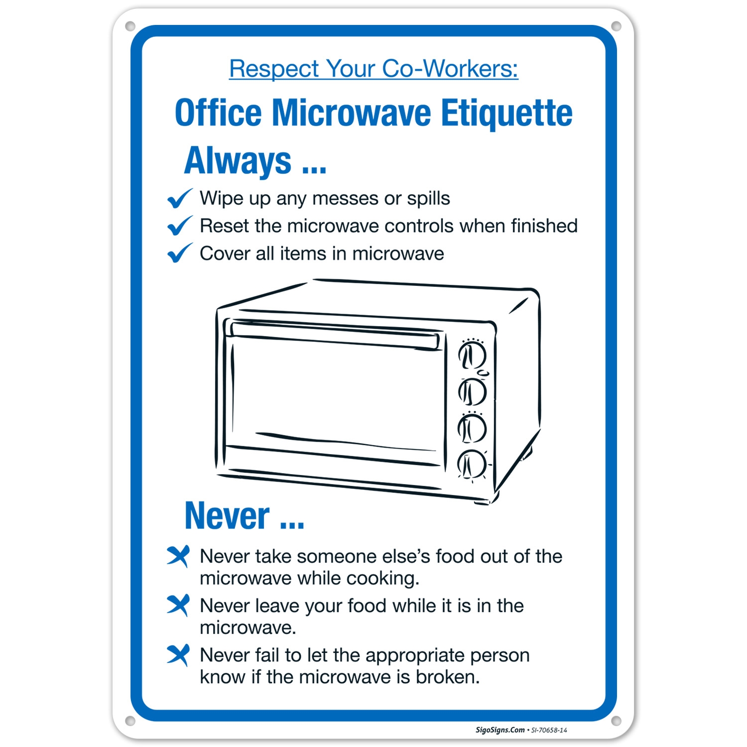 Office Microwave Etiquette Sign