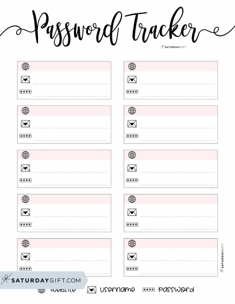 Free Printable Password Log Sheet