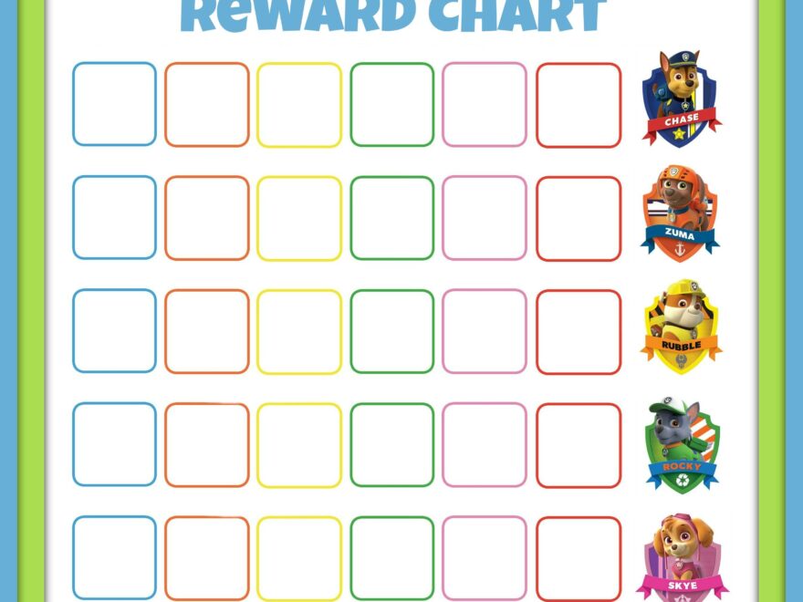 Paw Patrol Reward Chart For Kids