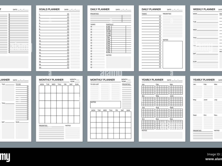 Planner Page Templates Business Week Organizer Checklist Office