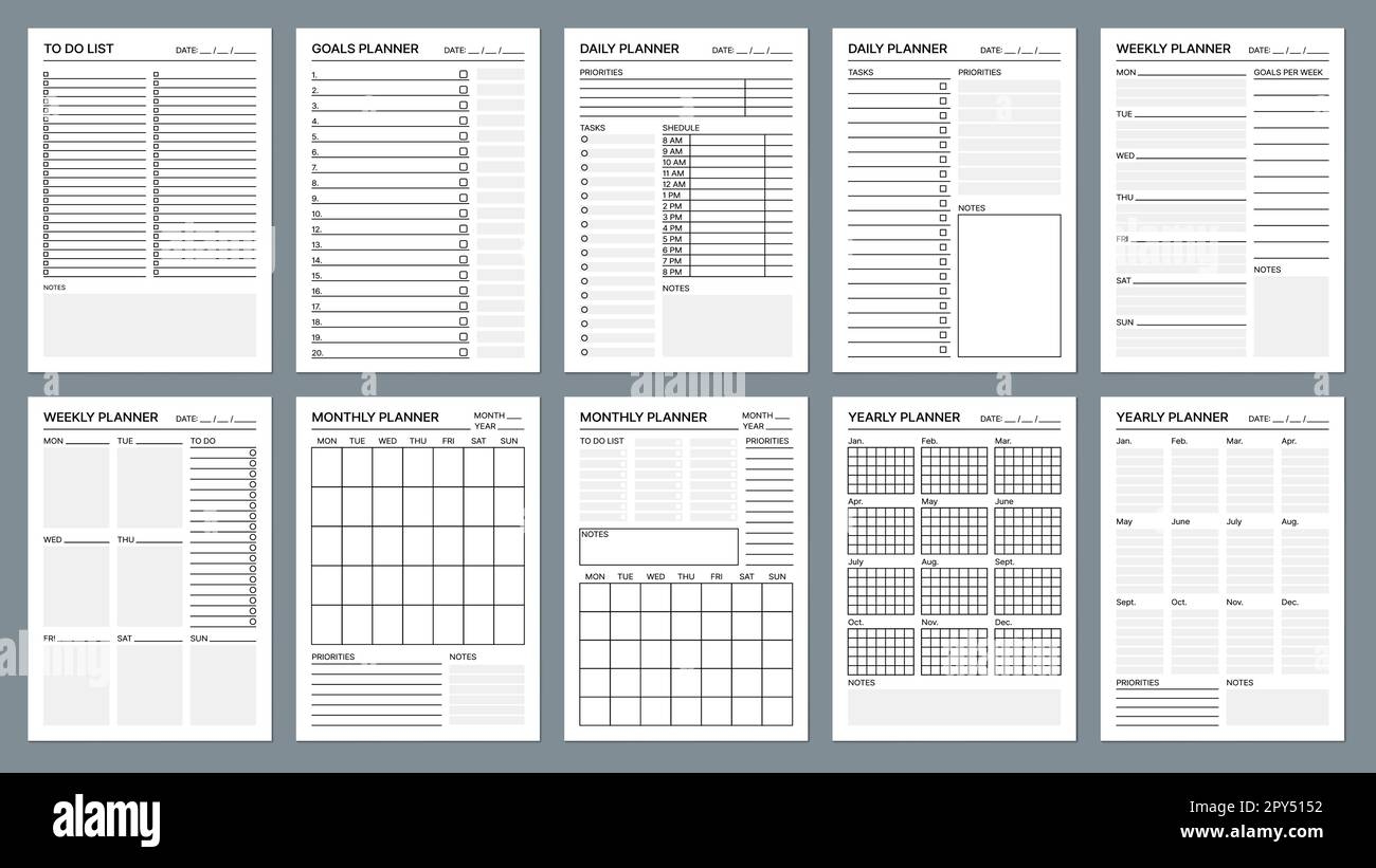 Planner Page Templates Business Week Organizer Checklist Office Planner Page Templates Business Week Organizer Checklist Office