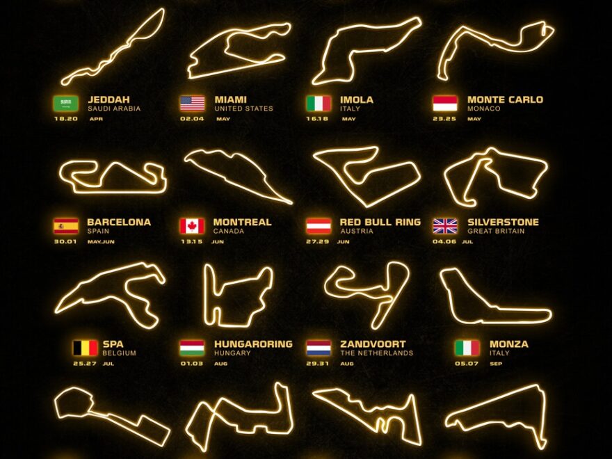 Poster Formula 1 Season Calendar 2025 Wall Art 3 1 FREE