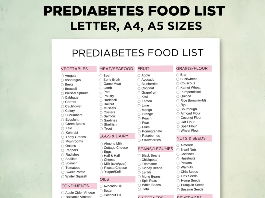 Pre Diabetic Food List Printable Prediabetes Food Guide Pre