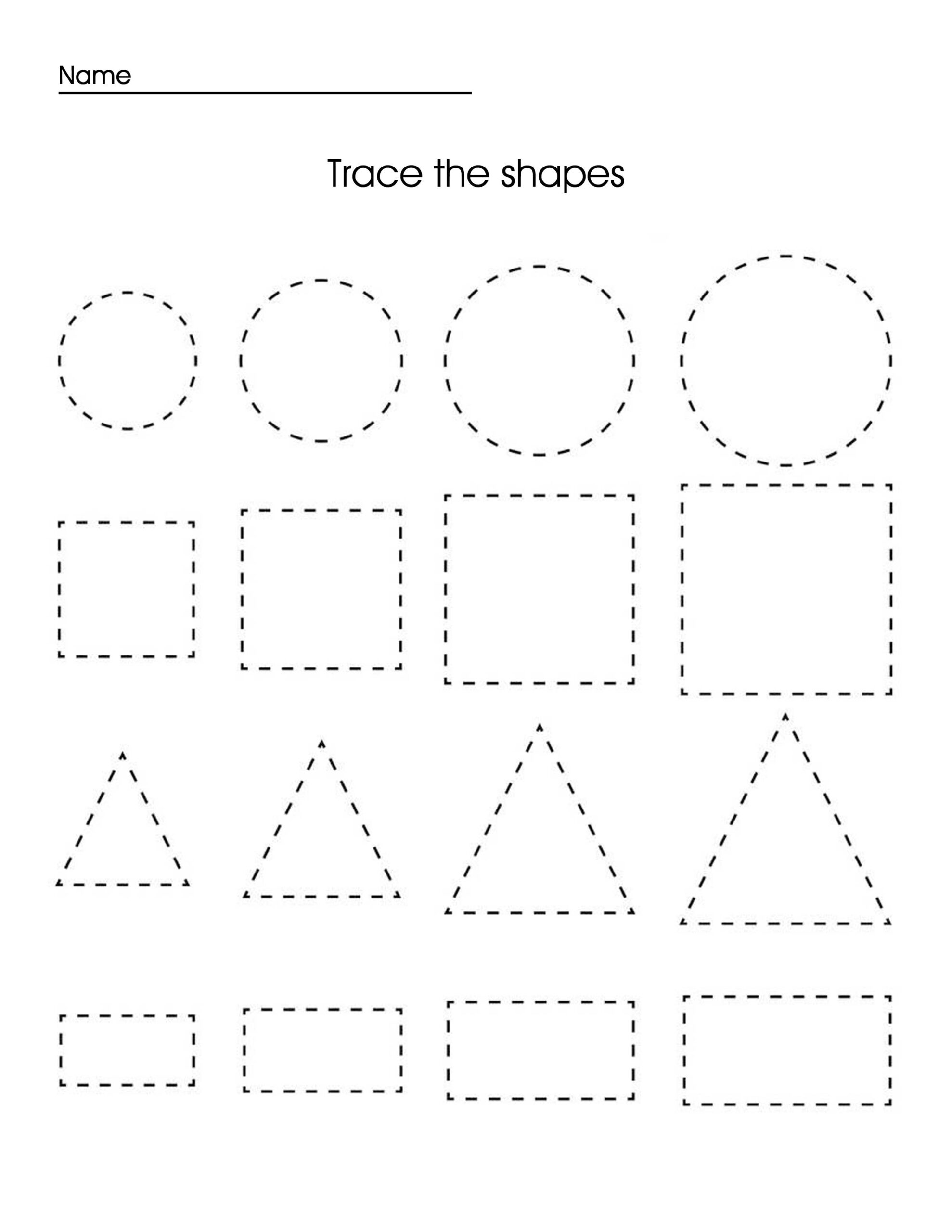 Printable Tracing Sheets For Preschoolers