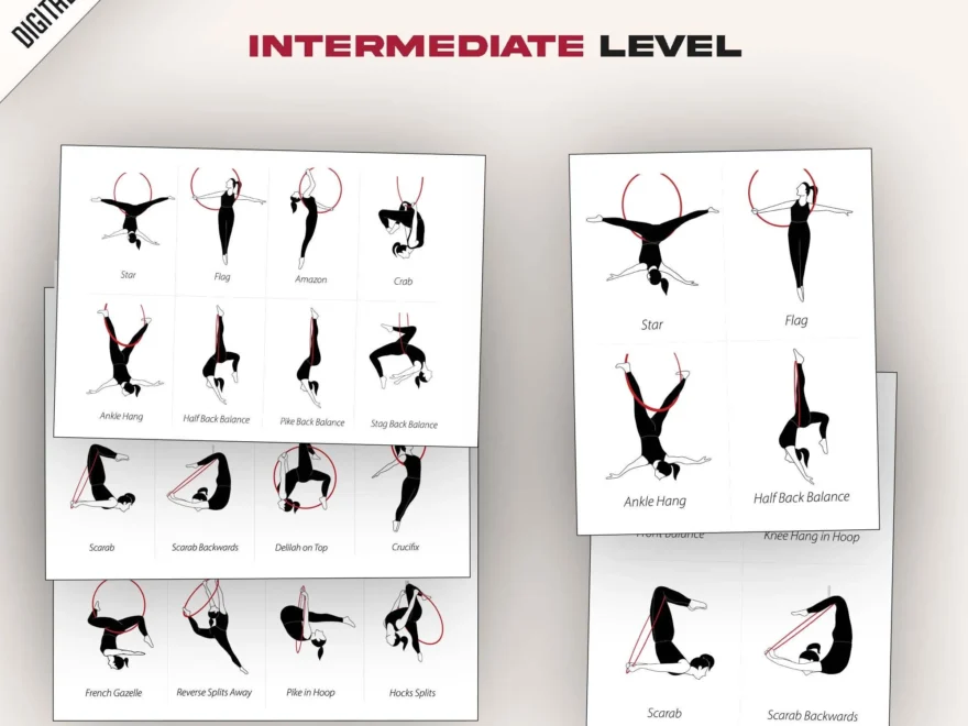 Printable Cards Aerial Hoop INTERMEDIATE Flashcards With Lyra