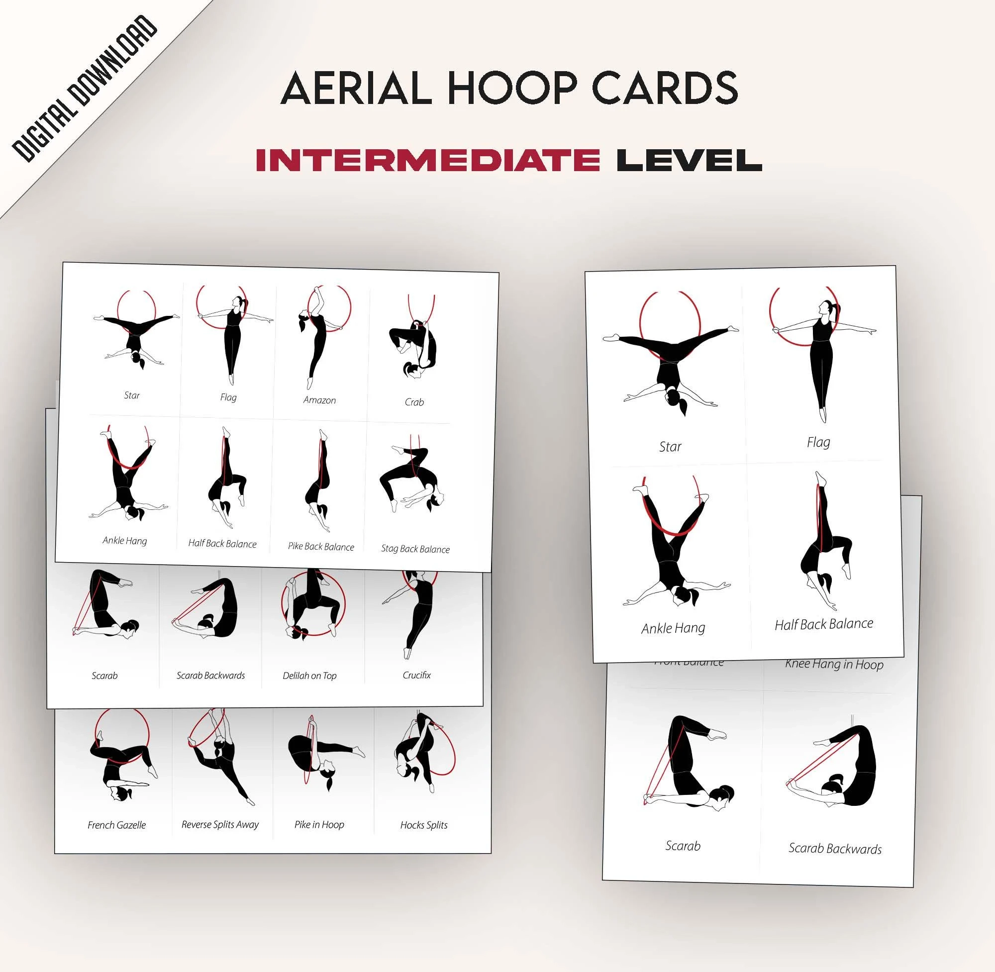 Printable Cards Aerial Hoop INTERMEDIATE Flashcards With Lyra Printable Cards Aerial Hoop INTERMEDIATE Flashcards With Lyra