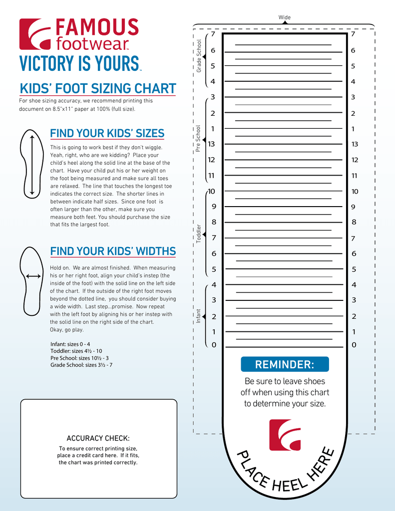 Printable Shoe Conversion Charts