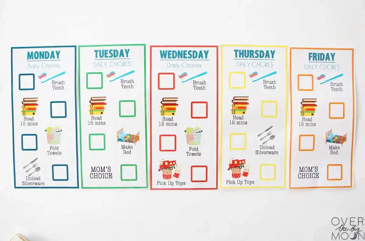 Printable Chore Chart For Kids Toddlers amp Up Over The Big Moon Printable Chore Chart For Kids Toddlers amp Up Over The Big Moon