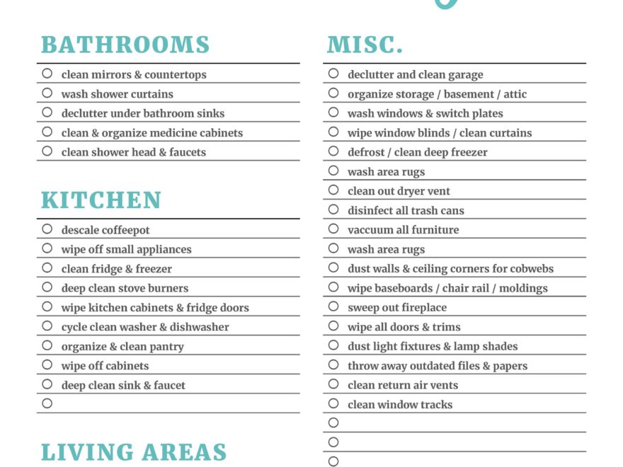 Printable Cleaning Checklists Daily Weekly amp Monthly Tasks