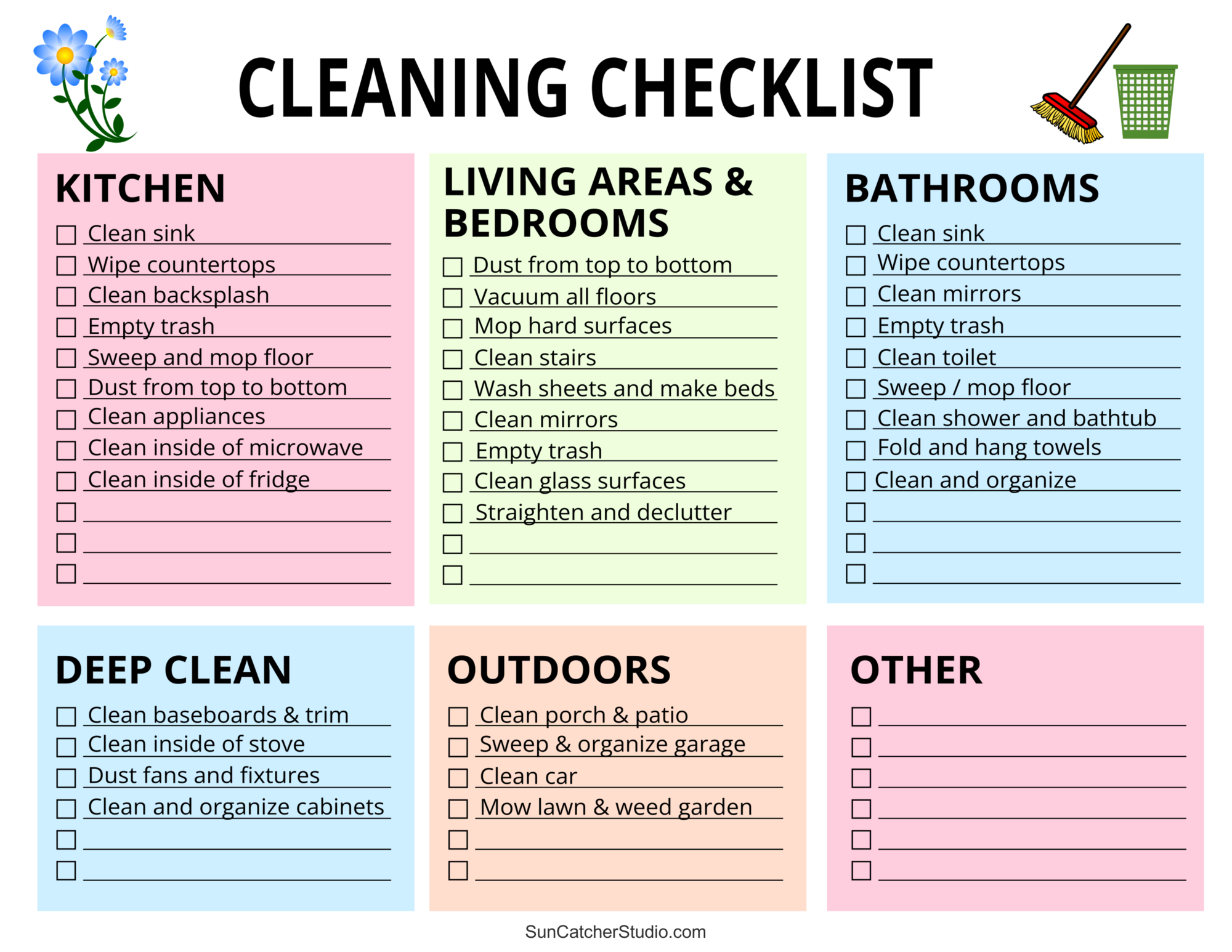 Printable Monthly House Cleaning Schedule