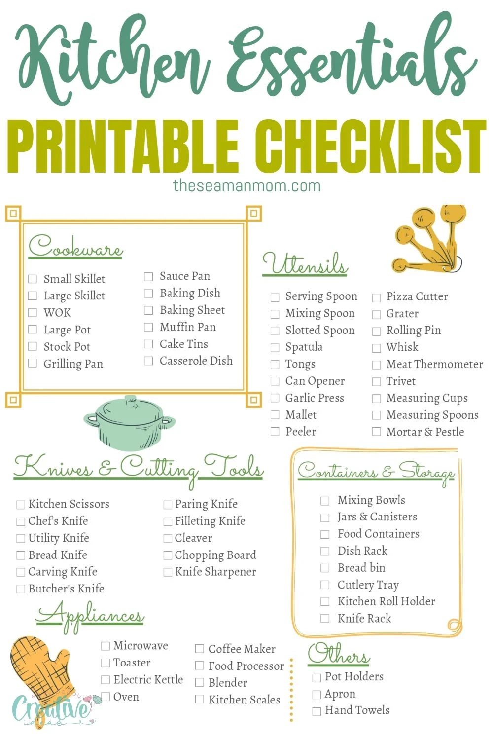 Printable Kitchen Essentials Checklist Easy Peasy Creative Ideas