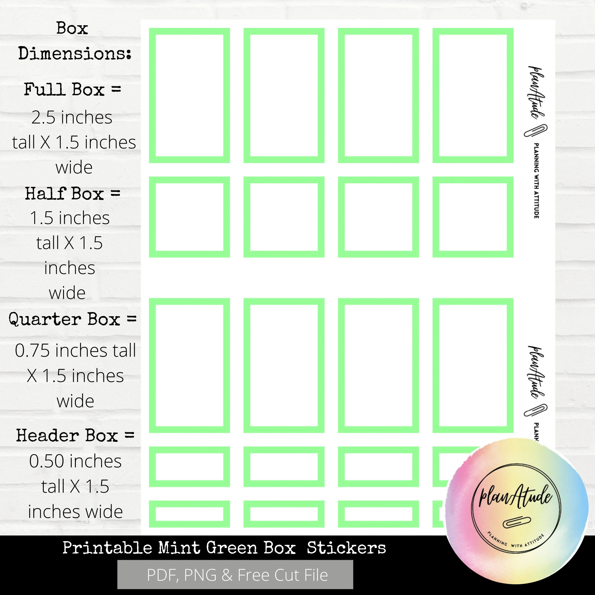Mint Green Free Printable Planner Stickers
