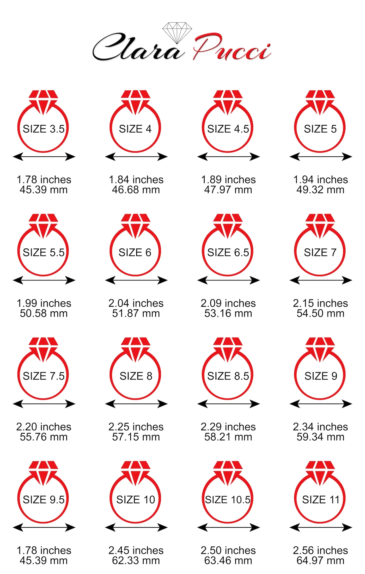 Printable Ring Size Chart With Inches