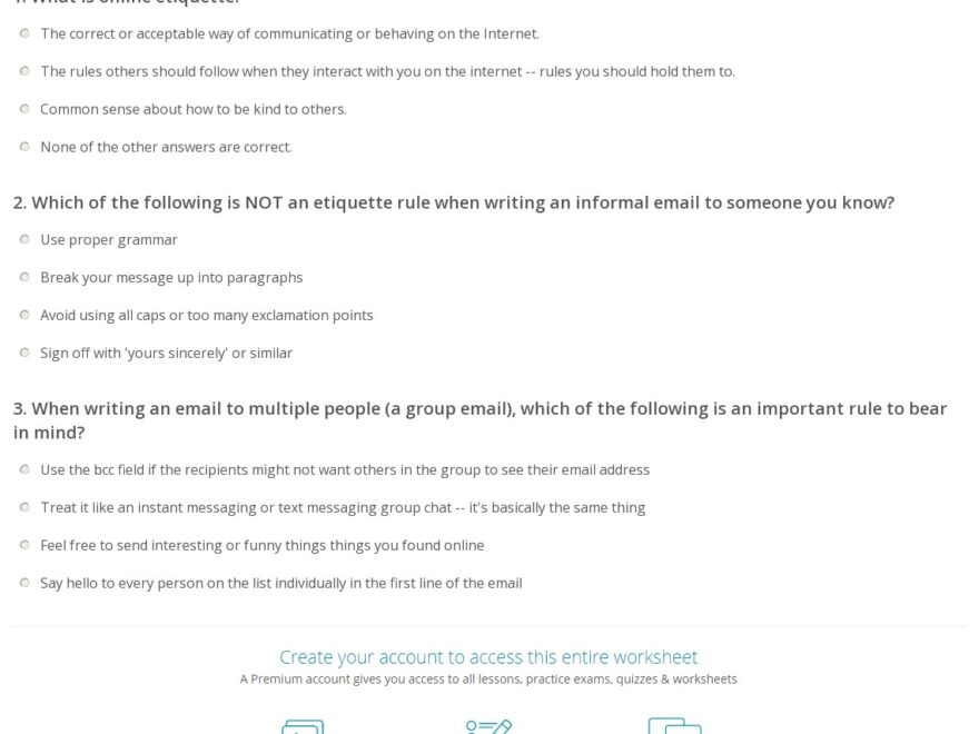 Quiz amp Worksheet Online Etiquette Study