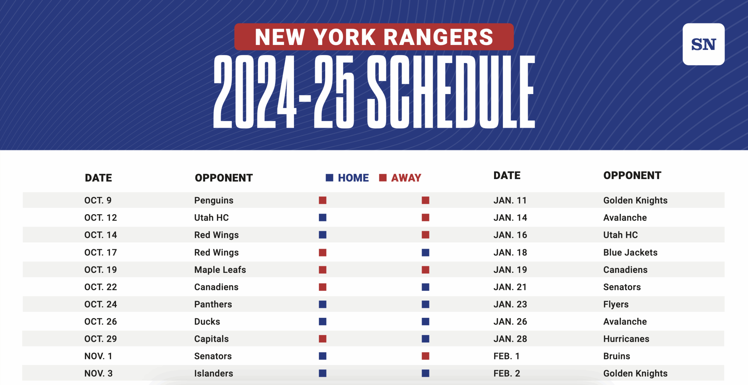 Rangers Printable Schedule 2024 25 Dates Times And Tickets For 